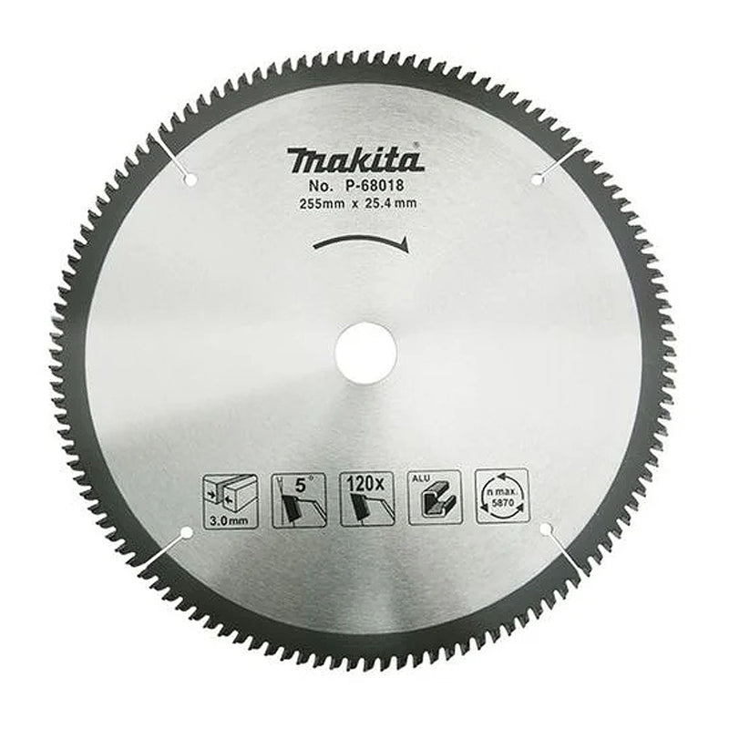 Lưỡi cưa nhôm TCT Makita dòng sản phẩm kinh tế đường kính 255mm, số răng từ 100-120 kiểu TCG, lỗ cốt 25.4mm ( Cấp 2 sao )