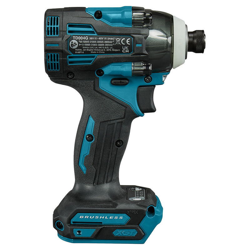 Máy vặn vít Makita TD004G dùng Pin 40Vmax XGT, đuôi lục giác 6.35mm ( 1/4 inch ), lắp mũi vít 1 chạm