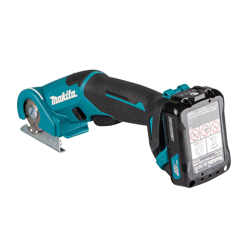 Máy cắt thảm, da, bạt và vật liệu mềm Makita CP100D dùng Pin 12Vmax CXT khả năng cắt tối đa 6mm