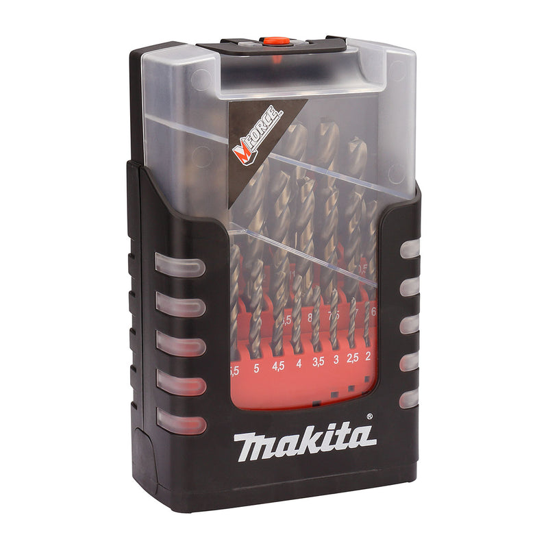 Bộ 25 mũi khoan kim loại HSS M-Force Makita D-29882, kích thước từ 1mm - 13mm