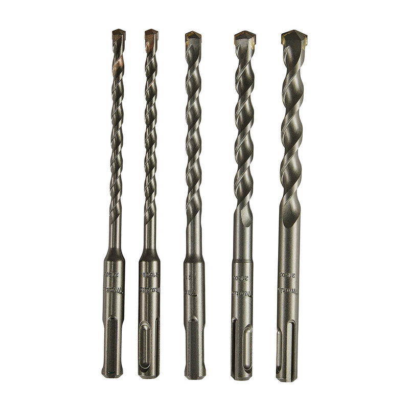 Bộ 5 mũi khoan bê tông TCT loại tiêu chuẩn đuôi gài SDS-Plus Makita D-36049 đường kính mũi 6mm-12mm ( Cấp 2 sao )