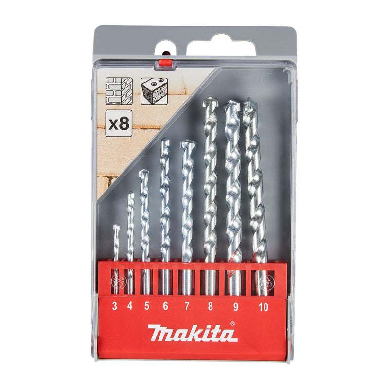 Bộ mũi khoan bê tông TCT 8 chi tiết Makita D-41791 kích thước từ 3mm - 10mm, đuôi trơn