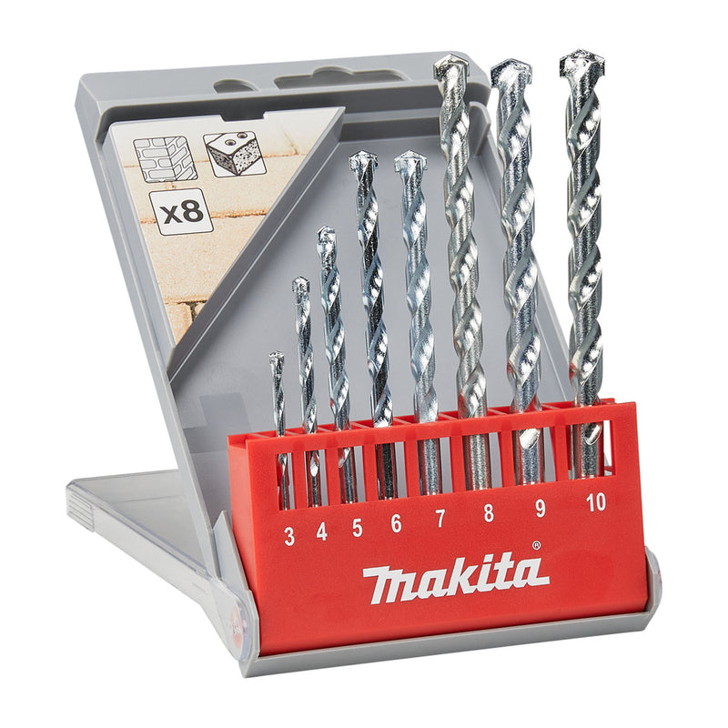 Bộ mũi khoan bê tông TCT 8 chi tiết Makita D-41791 kích thước từ 3mm - 10mm, đuôi trơn