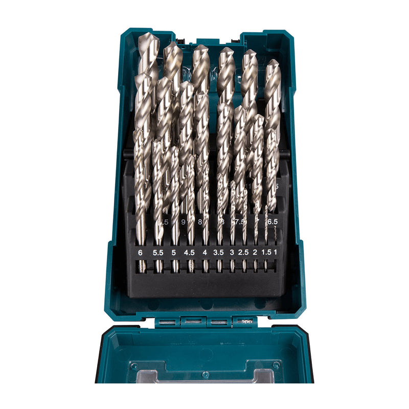 Bộ 25 mũi khoan kim loại HSS-G đuôi tròn Makita D-67555 tiêu chuẩn DIN338