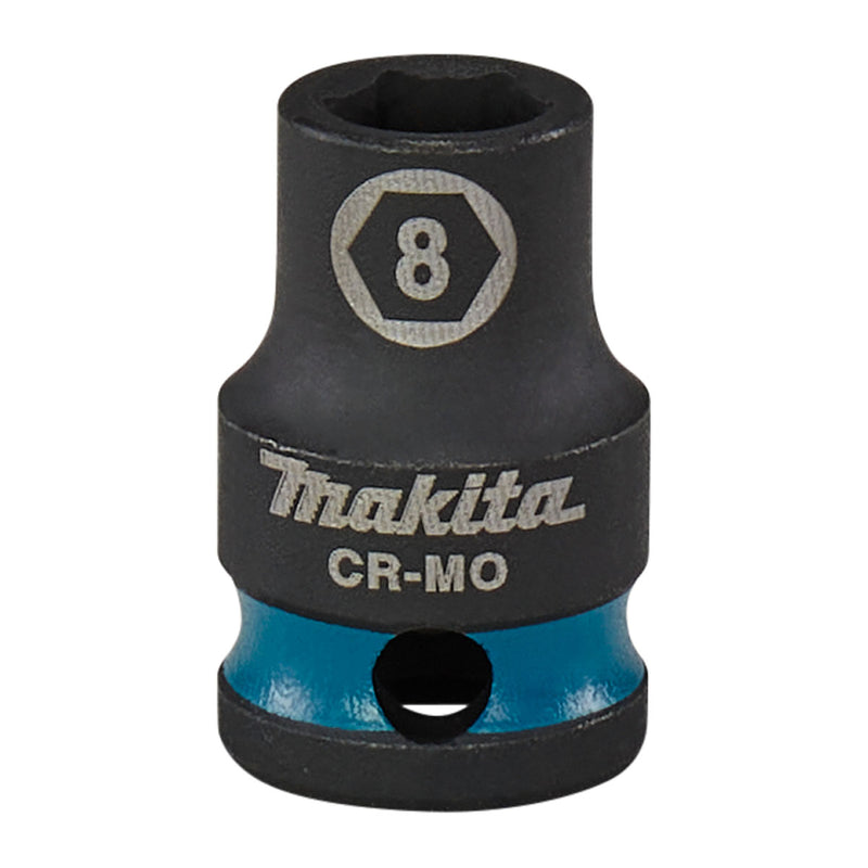 Đầu tuýp cốt 3/8 inch thân ngắn Makita thép Cr-Mo kích thước từ 6mm-22mm, chiều dài 28mm ( Cấp 3 sao )