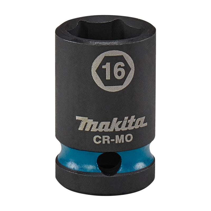 Đầu tuýp cốt 1/2 inch thân ngắn Makita thép Cr-Mo kích thước từ 8mm-32mm, chiều dài 38mm ( Cấp 3 sao )