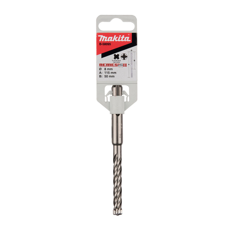 Mũi khoan bê tông TCT Nemesis II Makita đuôi gài SDS-Plus đường kính mũi từ 5mm-8mm ( Cấp 5 sao )