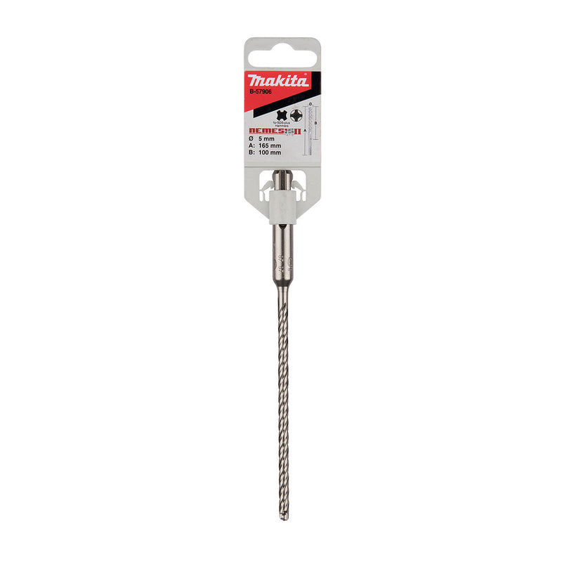 Mũi khoan bê tông TCT Nemesis II Makita đuôi gài SDS-Plus đường kính mũi từ 5mm-8mm ( Cấp 5 sao )