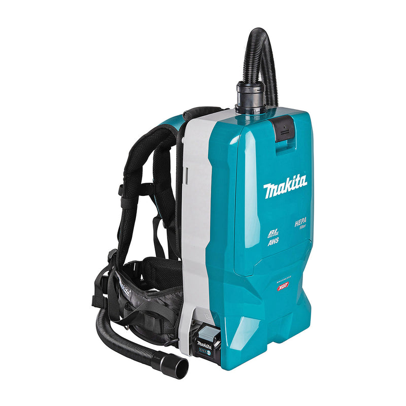 Máy hút bụi đeo vai Makita VC012G dùng Pin 40Vmax XGT, dung tích 6L, lực hút 20 kPa bộ lọc HEPA, công nghệ AWS