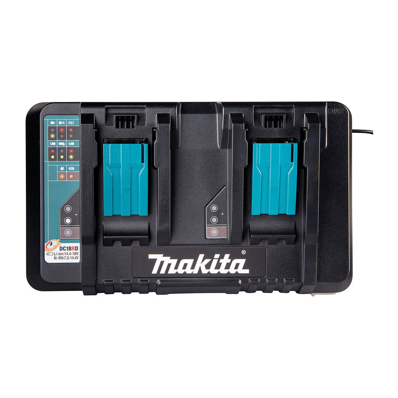 Đế sạc nhanh 2 cổng Makita DC18RD dùng cho Pin 18V LXT và Pin 14.4V mã số 630D94-1 ( Đế sạc nhập theo combo )