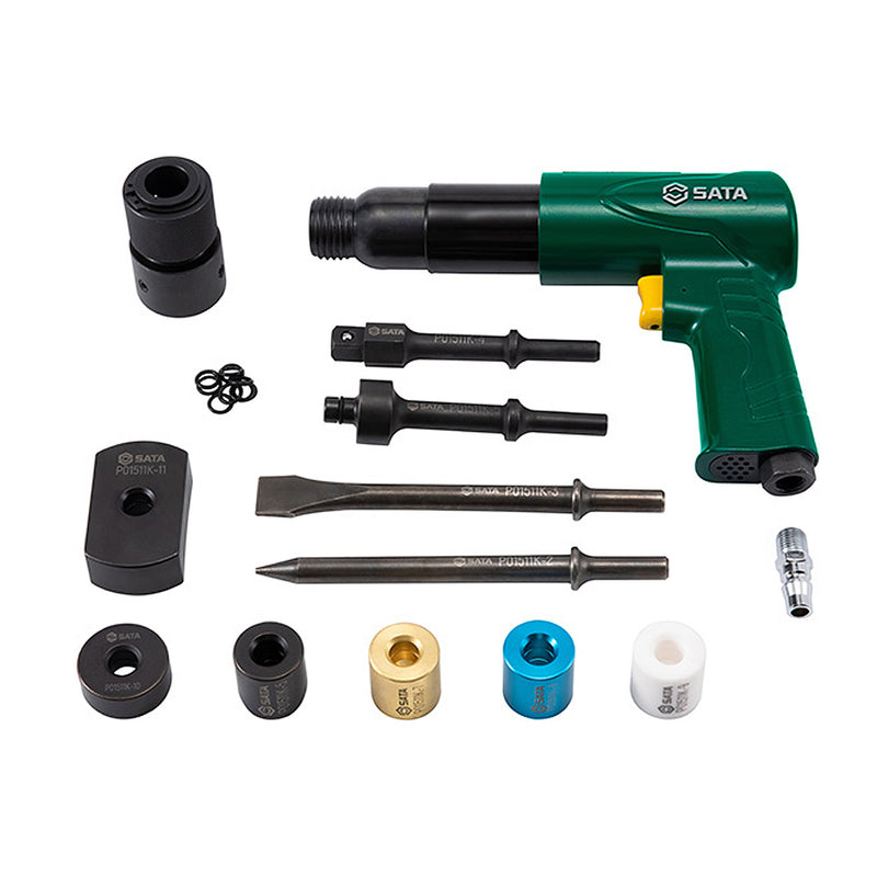 Bộ búa đục hơi SATA 01511K 12 chi tiết đuôi lục giác 10mm: Công cụ đục phá mạnh mẽ, đa năng cho sửa chữa ô tô, cơ khí.