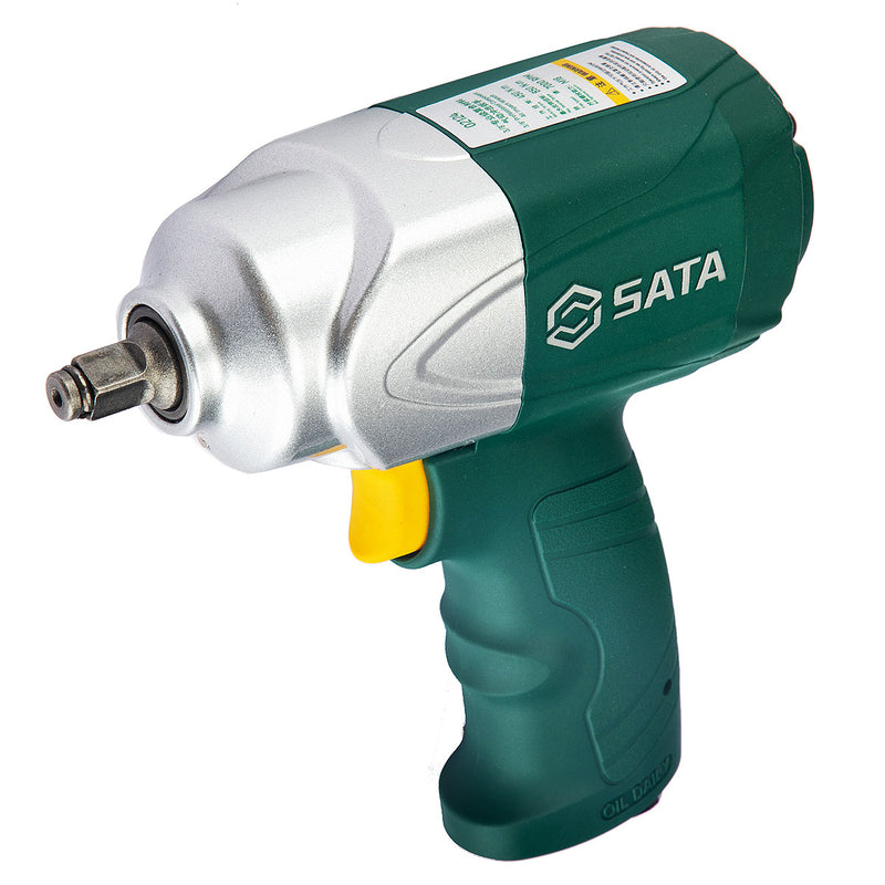 Súng siết bu lông khí nén SATA 02124 thân composite cốt 3/8 inch, 650Nm, Twin Hammer