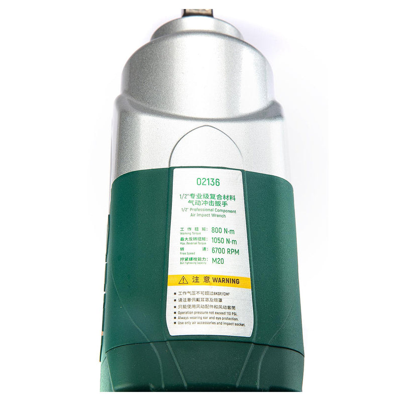 Súng siết bu lông thân Composite, dùng khí nén SATA 02136 cốt 1/2 inch