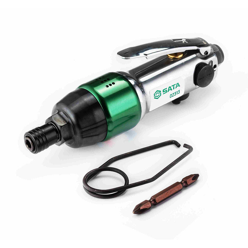 Máy vặn vít khí nén SATA 02313 đuôi lục giác 1/4 inch, 10.000 vòng/phút, 40Nm, chuyên dụng cho dây chuyền lắp ráp, cơ khí.