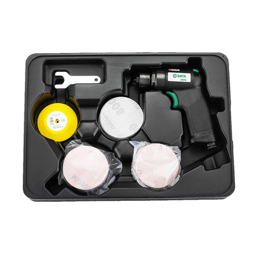 Bộ máy chà nhám mini SATA 02522, máy chà nhám khí nén 3 inch, phụ kiện ô tô, kim loại, gỗ.