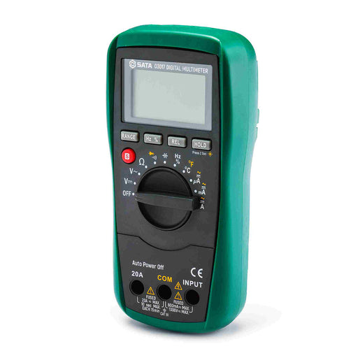 Đồng hồ vạn năng kỹ thuật số SATA 03017 đo nhiệt độ, điện áp AC/DC, dòng điện AC/DC, điện trở, điện dung, tần số.