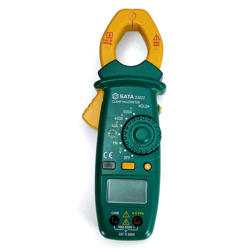 Ampe kìm kỹ thuật số SATA 03022 đo AC/DC 600A, màn hình LCD, tự động chọn thang đo, đa chức năng.