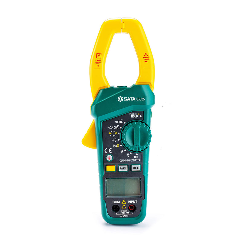 Ampe kìm kỹ thuật số SATA 03025 hàm kẹp rộng đo dòng điện AC 1000A, đa năng.