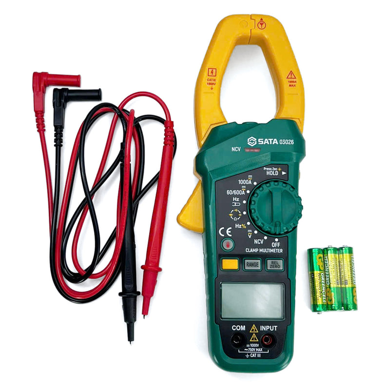 Đồng hồ ample kìm kỹ thuật số SATA 03026 đo AC/DC 1000A