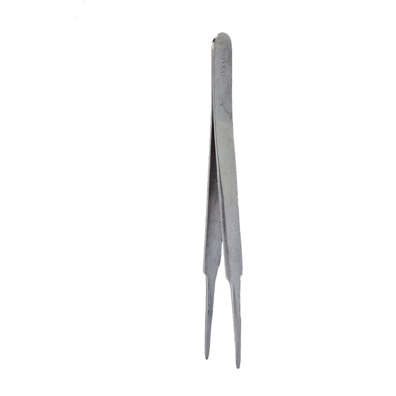 Nhíp gắp linh kiện điện tử, mũi tròn dẹp, chất liệu Inox SATA 03104