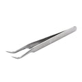 Nhíp gắp linh kiện điện tử mũi nhọn cong SATA 03106 thép không gỉ 125mm chống ăn mòn không nhiễm từ thao tác chính xác