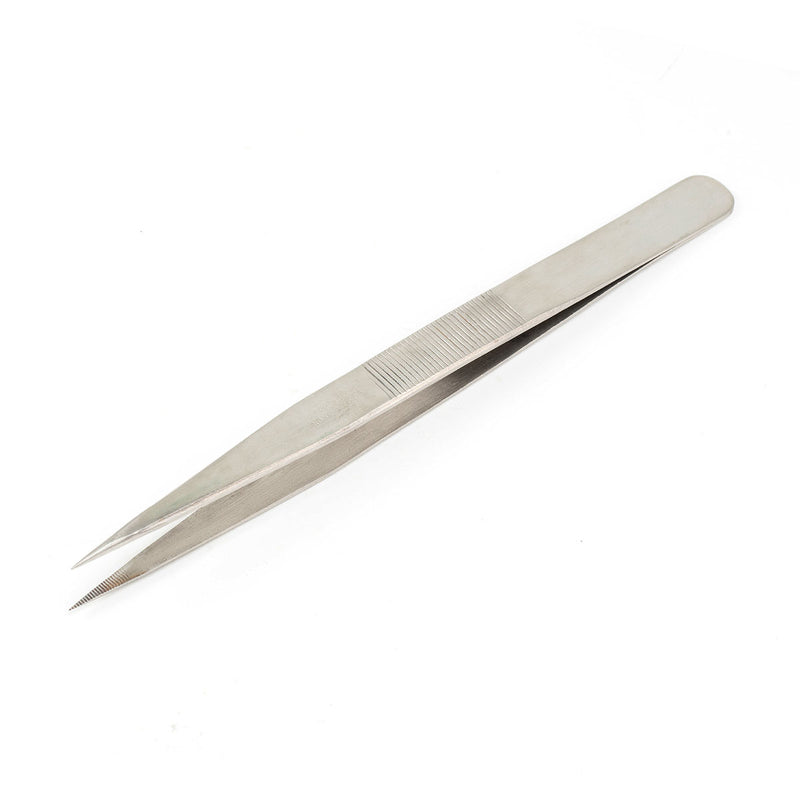 Nhíp gắp linh kiện điện tử, mũi nhọn có răng cưa, chất liệu Inox SATA 03151