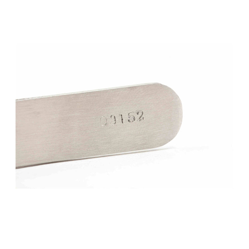 Nhíp gắp linh kiện điện tử, mũi tròn dẹp có răng cưa, chất liệu Inox SATA 03152