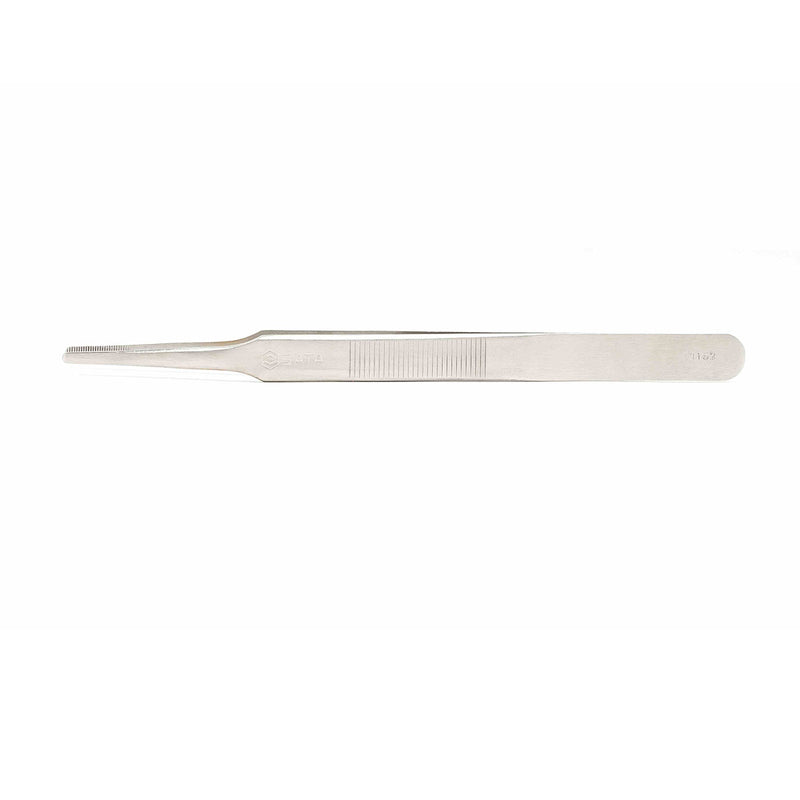 Nhíp gắp linh kiện điện tử SATA 03152, đầu tròn dẹp có răng cưa, thép không gỉ 175mm.