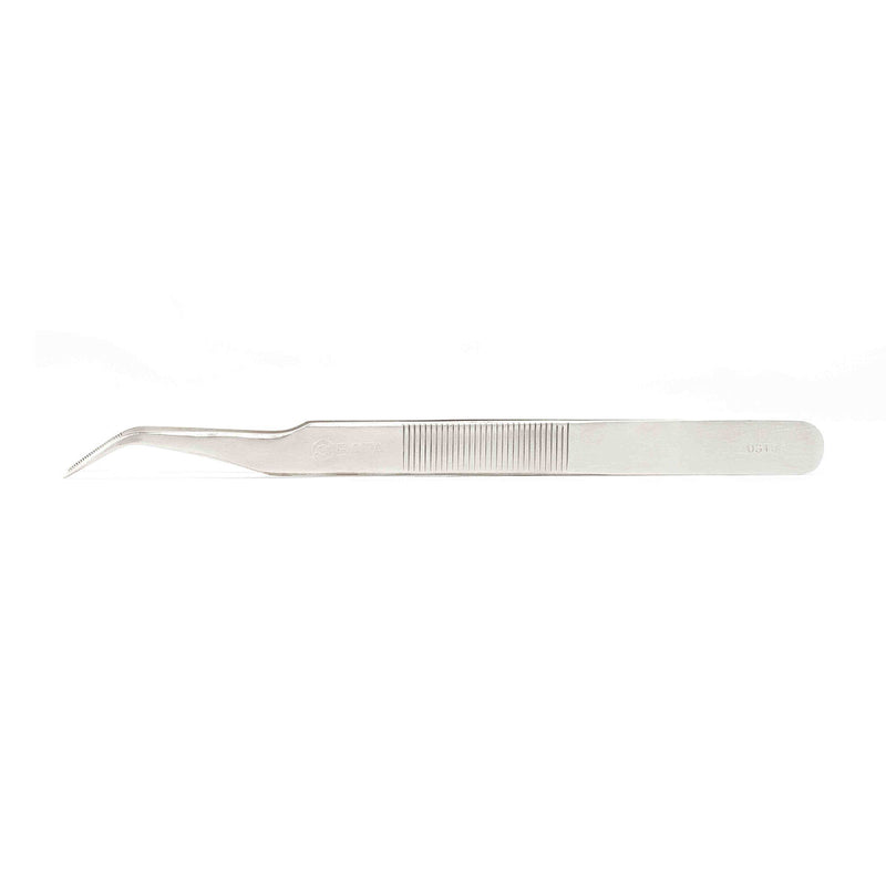 Nhíp gắp linh kiện điện tử SATA 03153 mũi nhọn cong, có răng cưa, chất liệu Inox cao cấp.