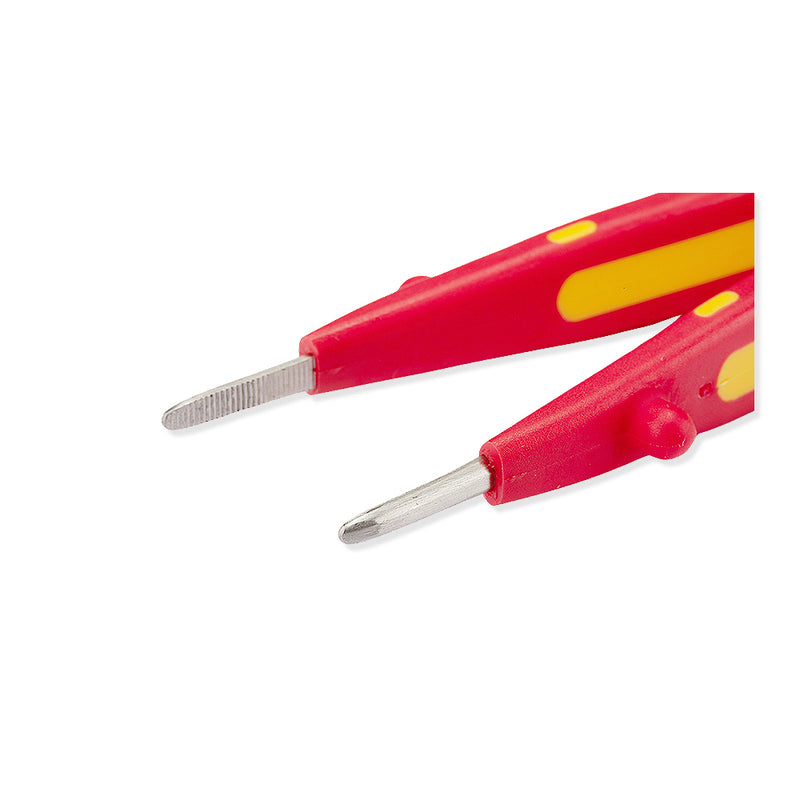 Nhíp gắp linh kiện điện tử mũi tròn dẹt, cách điện 1000V SATA 03184 chất liệu Inox