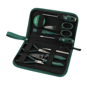 Bộ dụng cụ sửa chữa điện 9 chi tiết SATA 03750 - Kìm, tuốt dây, bút thử điện, tua vít, kéo, nhíp, băng keo - Túi vải gọn gàng.