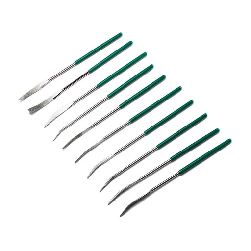 Bộ dũa kim cương SATA 03805 10 chi tiết, dũa kim cương 3x140mm cho gia công chi tiết chính xác.