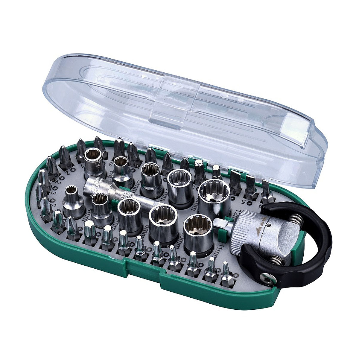 Bộ đầu tuýp và mũi vít 38 chi tiết SATA 05489