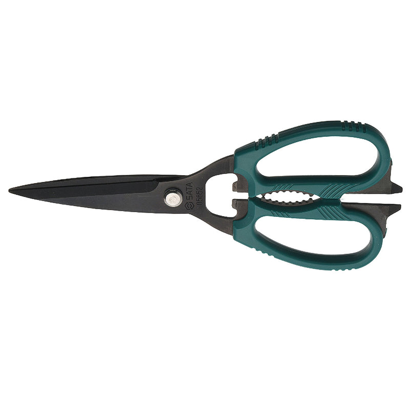 Kéo cắt mũi thẳng SATA 05652A, 178mm, thép không gỉ, lưỡi đen nhám, tay cầm chống trượt.