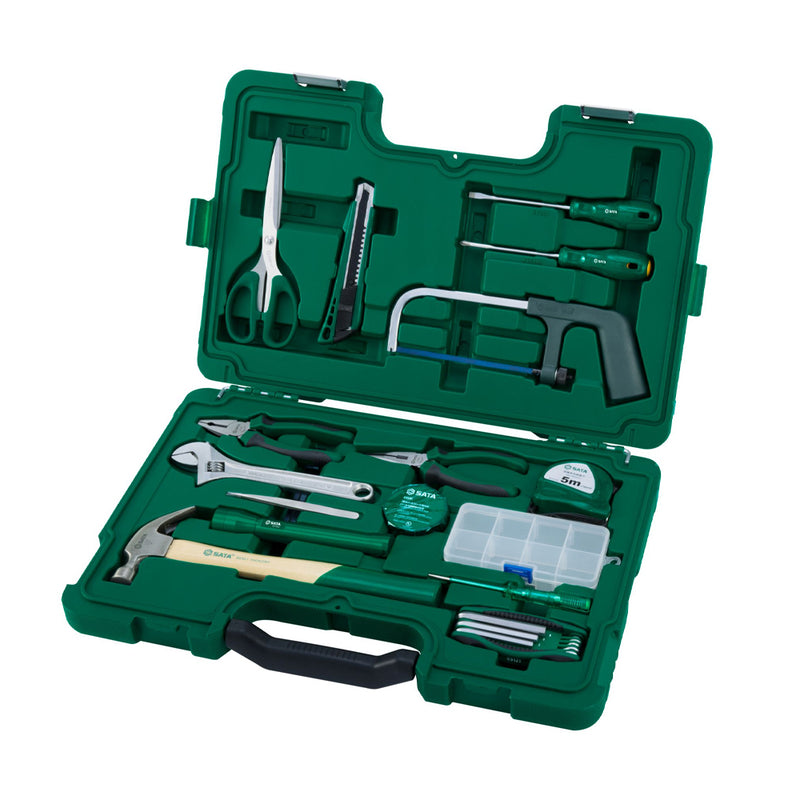 Bộ dụng cụ cầm tay 25 chi tiết SATA 06008: đầy đủ công cụ cơ bản, thép Cr-V cao cấp, hộp nhựa tiện lợi.
