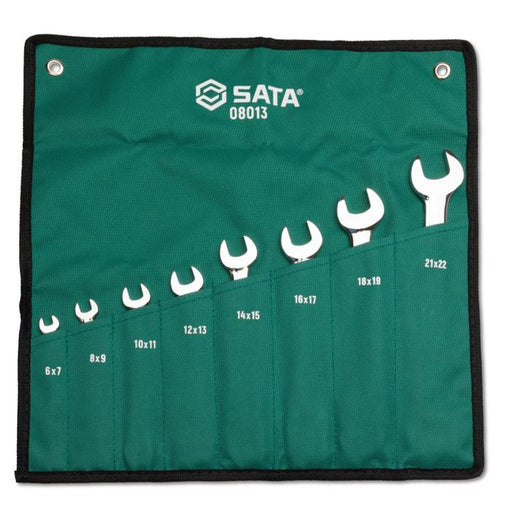Bộ cờ lê 2 đầu miệng SATA 08013 8 chi tiết, kích thước 6-22mm, thép Cr-V