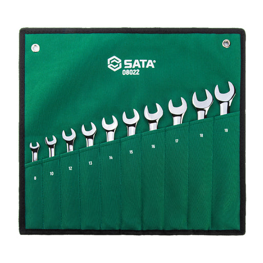 Bộ cờ lê vòng miệng 10 chi tiết SATA 08022 | 8-19mm | Thép Cr-V cao cấp