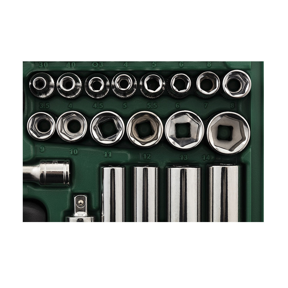 Bộ đầu tuýp, mũi vặn vít tổng hợp kèm cần siết 52 chi tiết SATA 09002 cốt 1/4 inch
