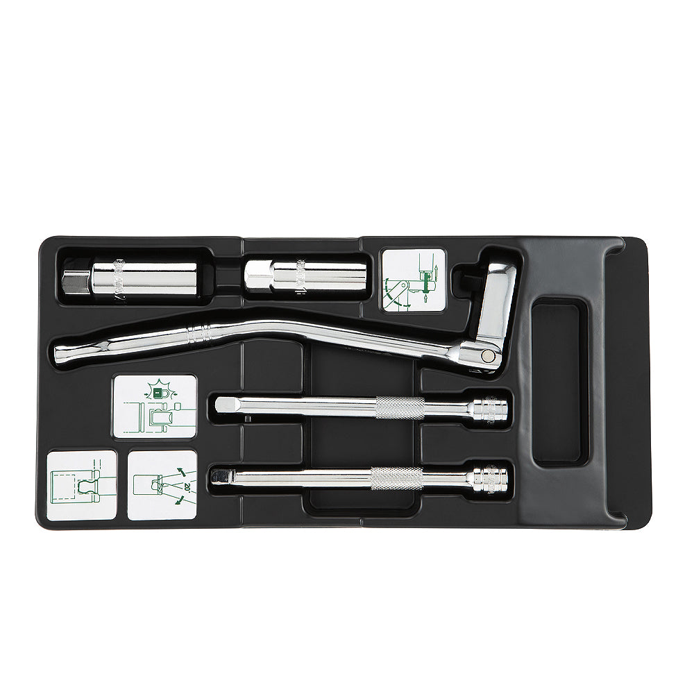 Bộ đầu tuýp, kèm cần siết tháo bugi 5 chi tiết SATA 09003 cốt 3/8 inch