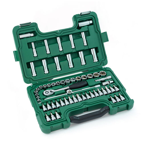 Bộ đầu tuýp 58 chi tiết SATA 09004 cốt 3/8 inch hệ mét - Dụng cụ cơ khí đa năng cao cấp