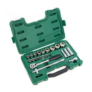 Bộ đầu tuýp SATA 09005 23 chi tiết cốt 1/2 inch, 10-34mm, thép Cr-V, đa năng.