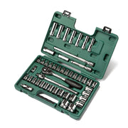 Bộ đầu tuýp SATA 09006 46 chi tiết cốt 1/2 inch, kết hợp hệ mét và SAE, đa dụng cho mọi sửa chữa.