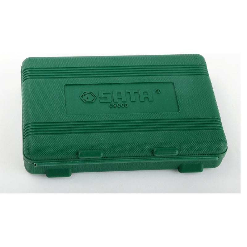 Bộ đầu tuýp thép Cr-Mo hệ inch, 12 chi tiết SATA 09008 cốt 1/2 inch kích thước từ 7/16 inch - 1 inch