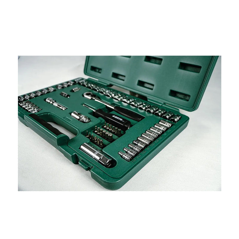 Bộ đầu tuýp hệ mét, hệ inch kết hợp, kèm cần siết 65 chi tiết SATA 09011 cốt 1/4 inch và 3/8 inch