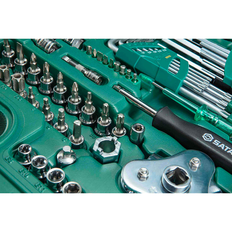Bộ dụng cụ cầm tay tổng hợp 128 chi tiết SATA 09014G