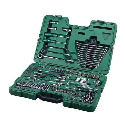 Bộ dụng cụ cầm tay tổng hợp 128 chi tiết SATA 09014G đa năng, chất liệu Cr-V, mạ chrome, chuyên sửa chữa ô tô, xe máy.
