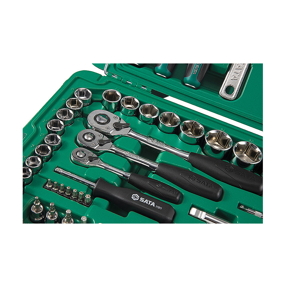 Bộ đầu tuýp và dụng cụ tổng hợp 124 chi tiết SATA 09014
