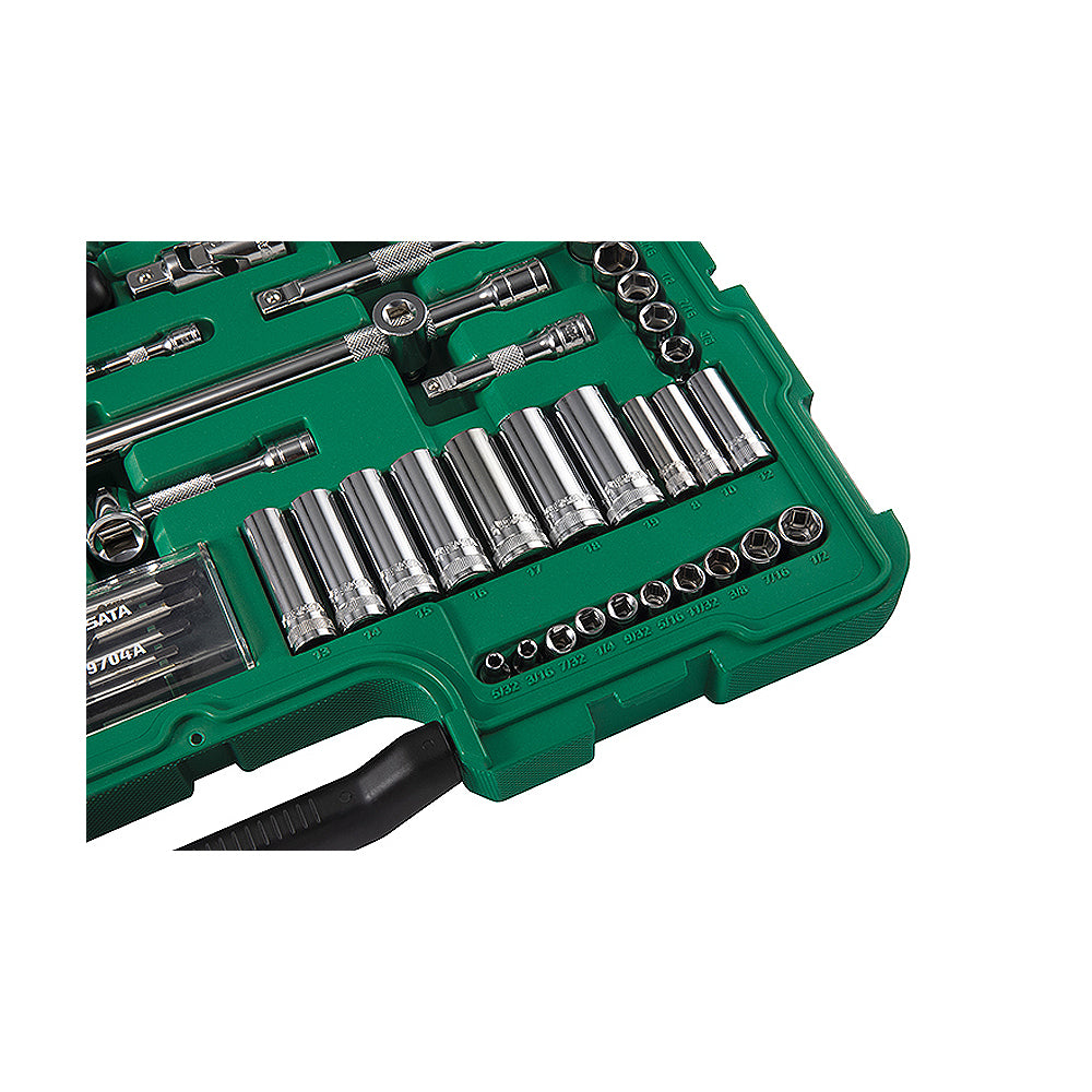 Bộ đầu tuýp và dụng cụ tổng hợp 124 chi tiết SATA 09014