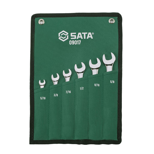 Bộ cờ lê vòng miệng hệ inch SATA 09017 6 chi tiết 5/16" - 5/8" SAE thép Cr-V.