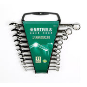 Bộ cờ lê vòng miệng SATA 09022 11 chi tiết, thép Cr-V, mạ Chrome bóng